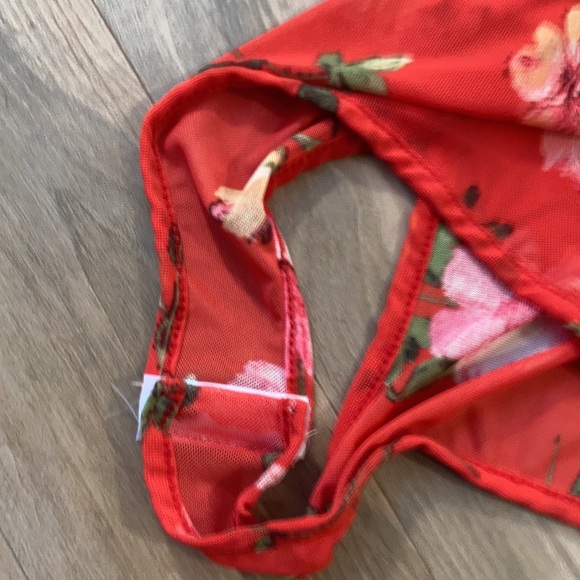 NWT sheer floral print bodysuit juniors size M - Picture 15 of 16